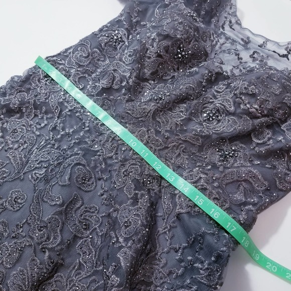 Montage by Mon Cheri Embellished Rhinestones Short Sleeves Lace Long Gown - Picture 7 of 10